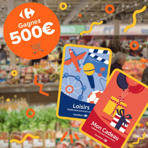 Pour bien préparer la rentrée Carrefour vous offre une carte cadeau de 500€ à valoir dans tous ces magasins!