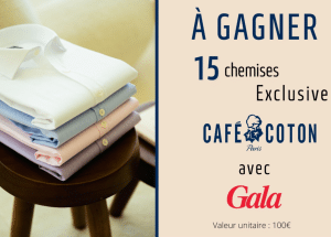 Découvrez le bon plan du jour: 15 x 100€ chemise cafe coton 👔