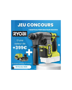 🛠 Gagnez un marteau perforateur Ryobi 18V Brushless avec batterie et chargeur ! 🔥