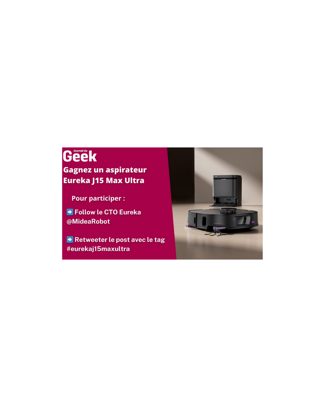 À vous l’aspirateur Eureka J15 Max Ultra + 100€ de coupon et un cadeau surprise !