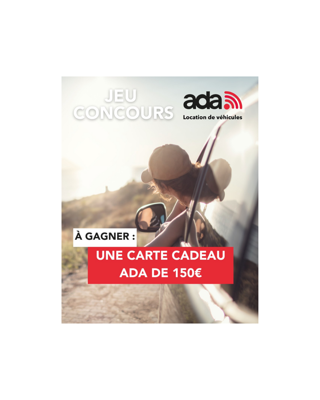 Concours Ada : 150€ de carte cadeau pour prendre la route en toute liberté