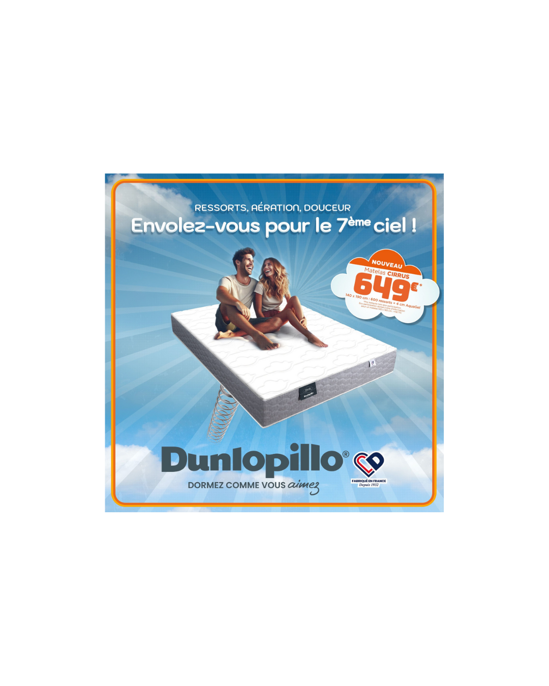 Le concours qui change vos nuits : un matelas Dunlopillo Cirrus à gagner !