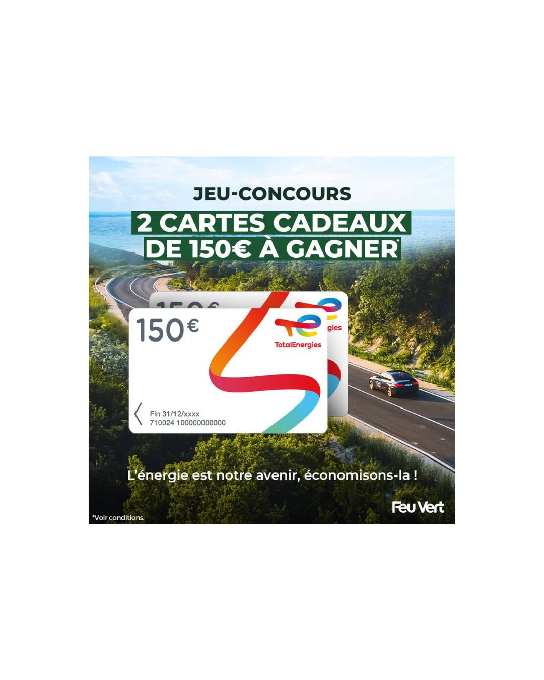 Faites le plein pour vos vacances : 2 cartes TotalEnergies de 150 € à gagner !