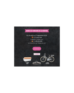Un vélo premium et des lunch box à gagner tous les jours !