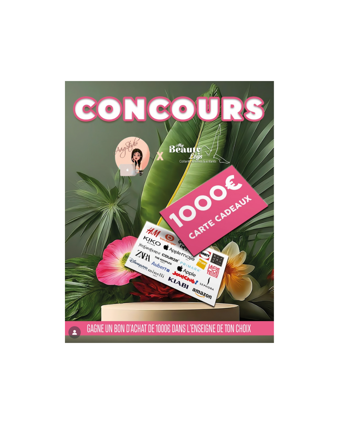 1000 € à vous offrir dans l’enseigne de votre choix grâce à cette carte cadeau !