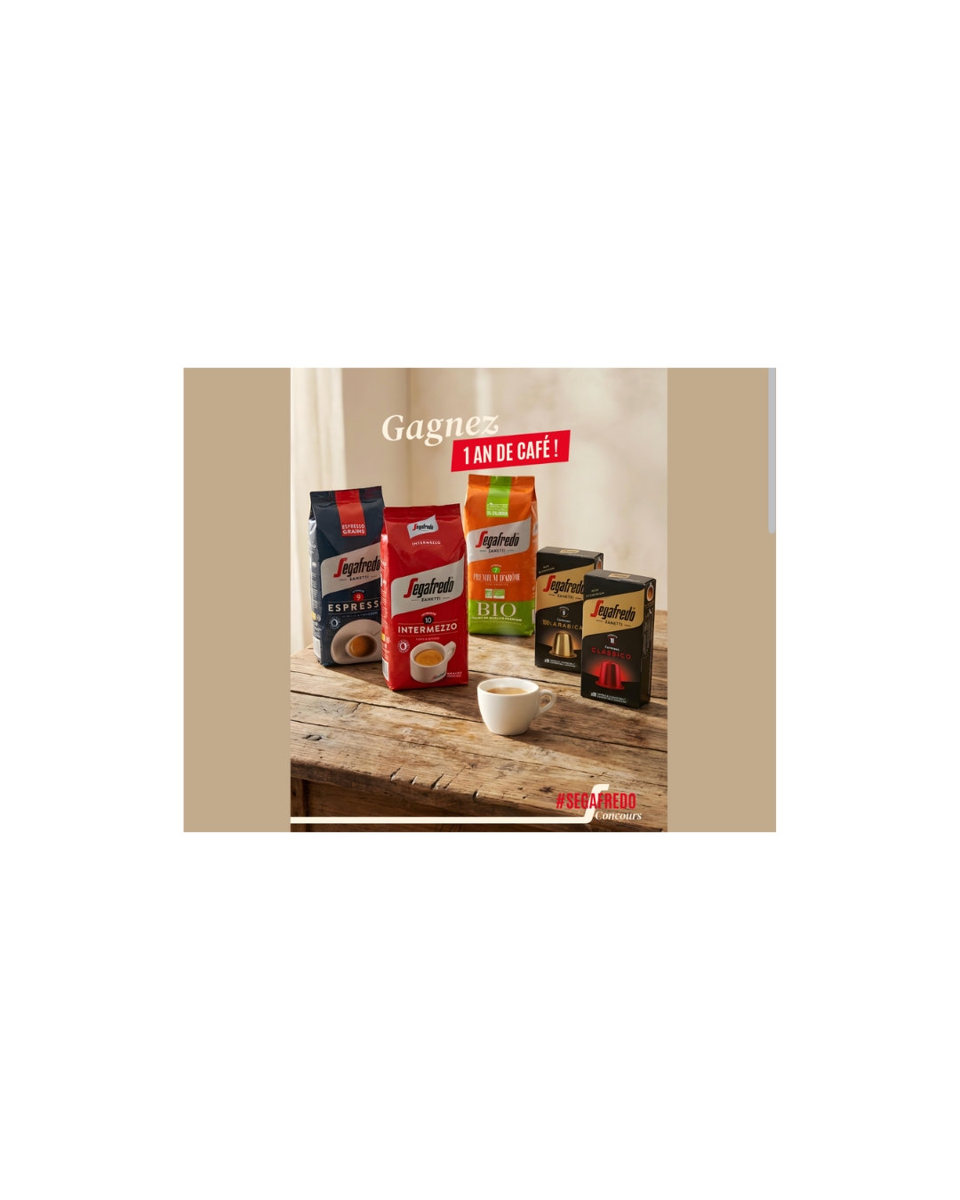 Segafredo vous accompagne toute l’année avec l'équivalent de 12 mois de café offerts !