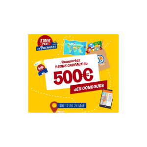 Concours E.Leclerc : 2 bons voyages de 500 € à gagner