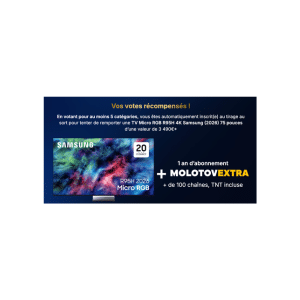 Concours Molotov : gagnez une TV Samsung 75 pouces d’une valeur de 3 490 €